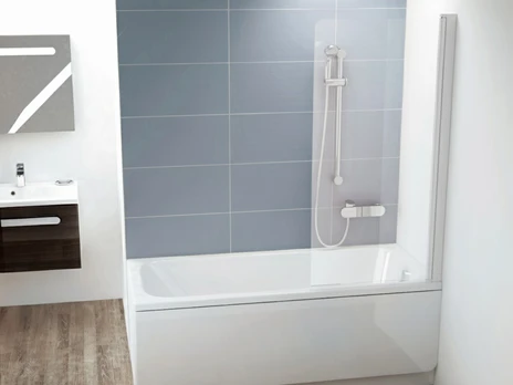 Vonios sienelė Ravak Chrome, CVS1 80 D, balta matinė+stiklas Transparent