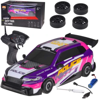 Jokomisiada Remote controlled drift car with backlight and replaceable tires 4WD RC0744