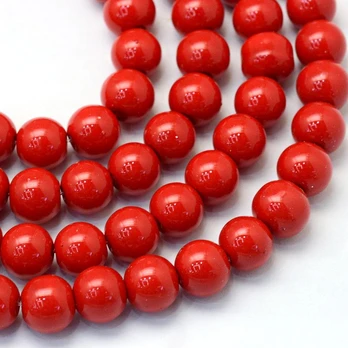 Stikliniai perliukai 6 mm. 1 gija