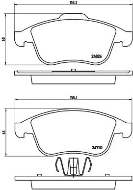 Stabdžių trinkelių rinkinys, diskinis stabdys BREMBO P68047