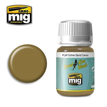 AMMO by MIG Jimenez AMMO MIG - Sendinimo priemonė PANEL LINE WASH OCHRE FOR SAND CAMO, 35ml, 1622