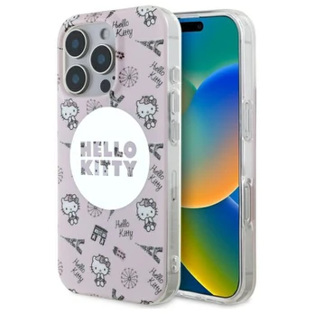 Hello Kitty HKHMP16XHAOPP iPhone 16 Pro Max 6,9" rožinis|pink hardcase IML All Over Paris Magsafe