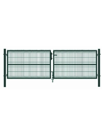 Vartai segmentiniu užpildu, 400 cm x 123 cm, žalia
