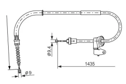 Trosas, stovėjimo stabdys BOSCH 1 987 482 230 kaina