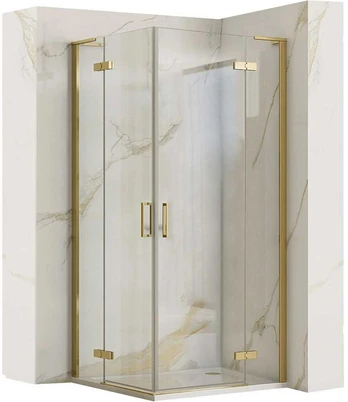 Dušo kabina REA Hugo Double, Brushed Gold, 80x80 cm