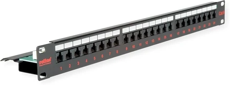 Roline 19" Patch Panel, Cat.6, Utp, 24 prievadai, juodas