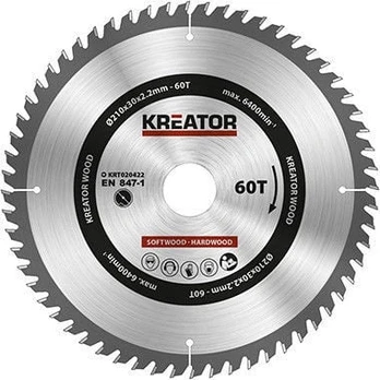 Pjovimo diskas Kreator, 210 mm x 30 mm
