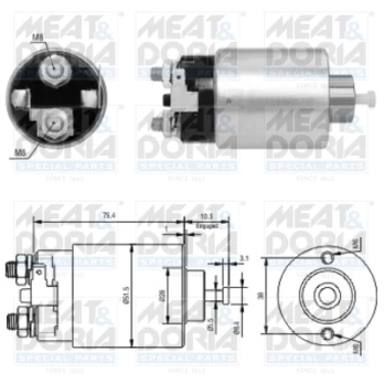 solenoidinis jungiklis, starteris MD46178