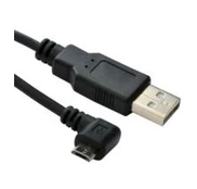 MicroConnect USBABMICRO18ANG - 1.8 m - USB A - Micro-USB B - 2.0 - Male connector / Male connector - Juodas
