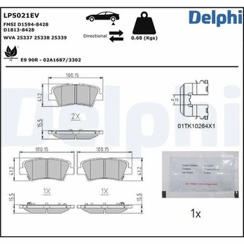 Stabdžių trinkelių rinkinys, diskinis stabdys DELPHI LP5021EV