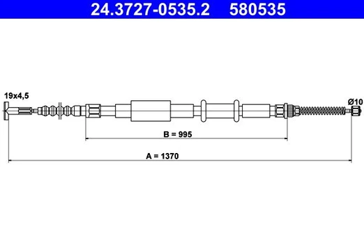 Trosas, stovėjimo stabdys ATE 24.3727-0535.2