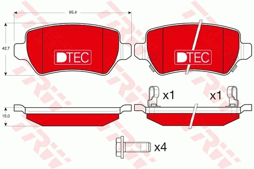 TRW GDB1515DTE Brake pad set