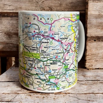 OS Map Ceramic Mug - Peak District National Park