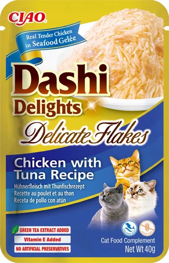 INABA Cat Dashi Delights Delicate Flakes Vištiena ir tunas 40g