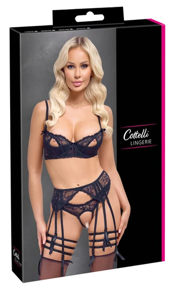 Cottelli lingerie Bra Suspender Set 75B/S Seksuali liemenėlė