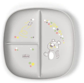 Lėkštutė Chicco Portioned, 1 m., plastikas, pilka