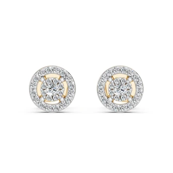 Auksiniai auskarai su deimantais „Diamond Blossom XIV“