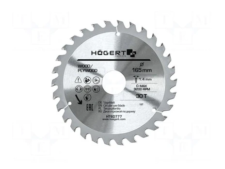 Circular saw | Ø: 165mm | Øhole: 30mm | W: 1.4mm | Teeth: 30