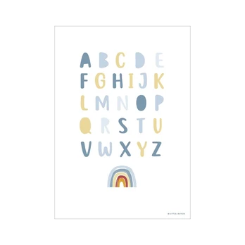 Poster Rainbow Alphabet blue