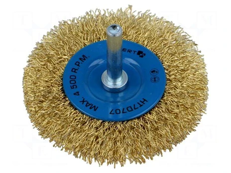 Disc brush with 75 mm shank, brass wire
