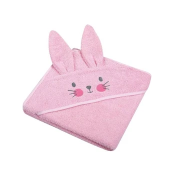 Rankšluostis kūdikiui 3D su gobtuvu RABBIT Pink