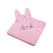Rankšluostis kūdikiui 3D su gobtuvu RABBIT Pink kaina