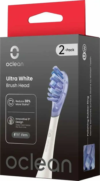 Oclean Ultra Baltas harjaspäät, 2 kpl, valkoinen