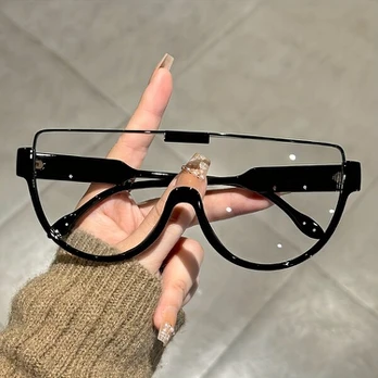 Dideli saulės akiniai unisex, Baltas objektyvas