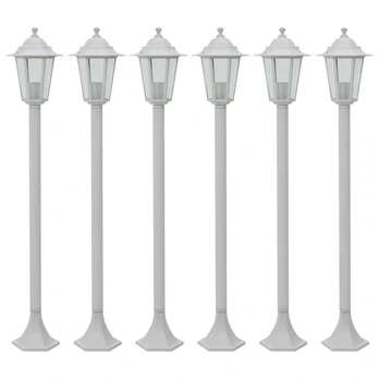 Sodo šviestuvai, 6vnt., E27, 110cm, aliuminis, balti
