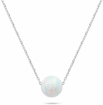 Brilio Silver Charming sidabrinis necklace with opal NCL102W