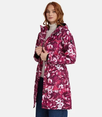 Huppa Moteriška prailginta striukė MINNA, burgundy pattern