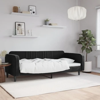 Lova Sofa, juodos spalvos, 90x200cm, aksomas