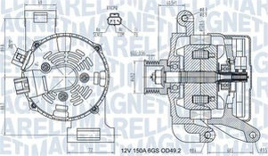Kintamosios srovės generatorius MAGNETI MARELLI 063731575010