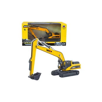 Huina Metal Crawler Excavator Movable Arm Yellow 1:50