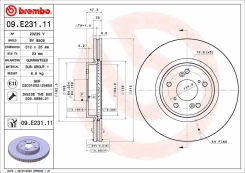 Stabdžių diskas BREMBO 09.E231.11 kaina