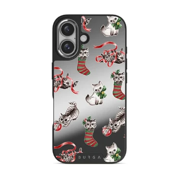 Merry Kitty - iPhone 16 Case, Elite Mirror Dark (MagSafe) / Silver