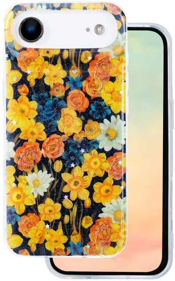 Dėklas Telforceone Glow Glam case for iPhone 17 Air 6,6' oranžinis