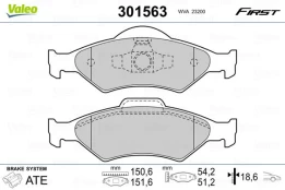 Stabdžių trinkelių rinkinys, diskinis stabdys VALEO 301563 kaina