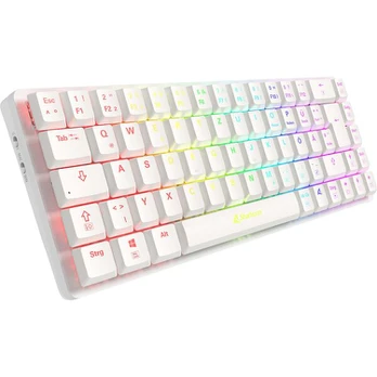 Sharkoon Gaming Tastatur PureWriter W65 weiß-rot DE