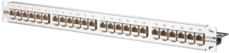 METZ CONNECT E-DAT modulis 24x8(8) 1U pataisų laukas Cat.6A, nerūdijantis plienas