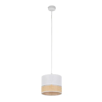 PAGLIA NEW pakabinamas šviestuvas E27, 20 cm, baltas su smėlio gaubtu