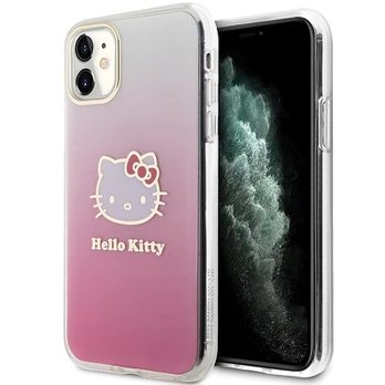 Dėklas Hello Kitty HKHCN61HDGKEP iPhone 11 / Xr 6.1" rožinė/pink hardcase IML Gradient Electrop Kitty Head