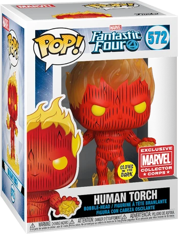 Exclusive Funko Pop Marvel Human Torch Figurėlė