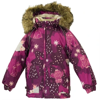 Huppa Vaikų žieminė striukė VIRGO, burgundy pattern