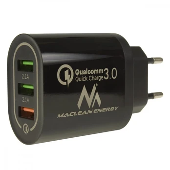 Įkroviklis Maclean Energy MCE479B, 3xUSB QC3.0