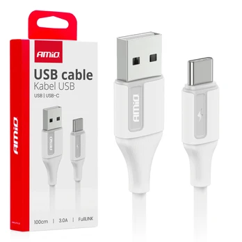 USB-A - USB-C 3A įkrovimo laidas 100 cm FullLINK AMIO-03917