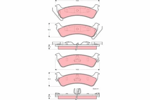 TRW GDB4124 Brake pad set