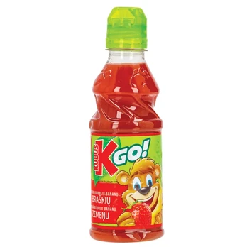 Morkų, obuolių, bananų, braškių nektaras KUBUŠ GO, 300 ml
