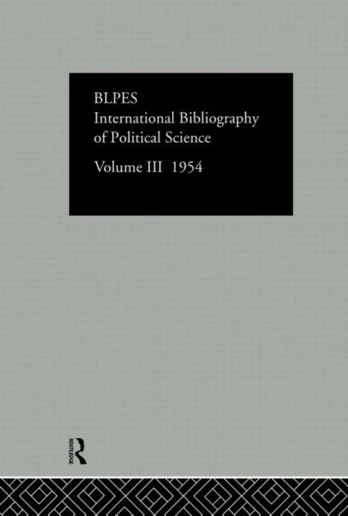 Intl Biblio Pol Sc 1954 Vol 3