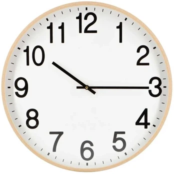 Home4You Wall clock WOODY D50cm, light ruda